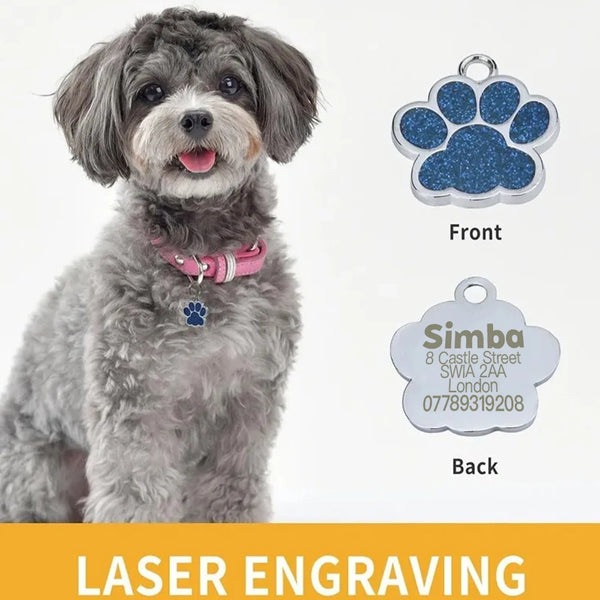 Glitter Paw Pet ID Tags