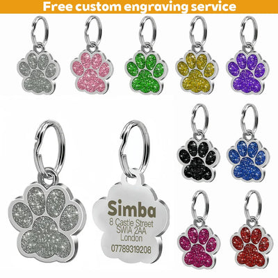 Glitter Paw Pet ID Tags