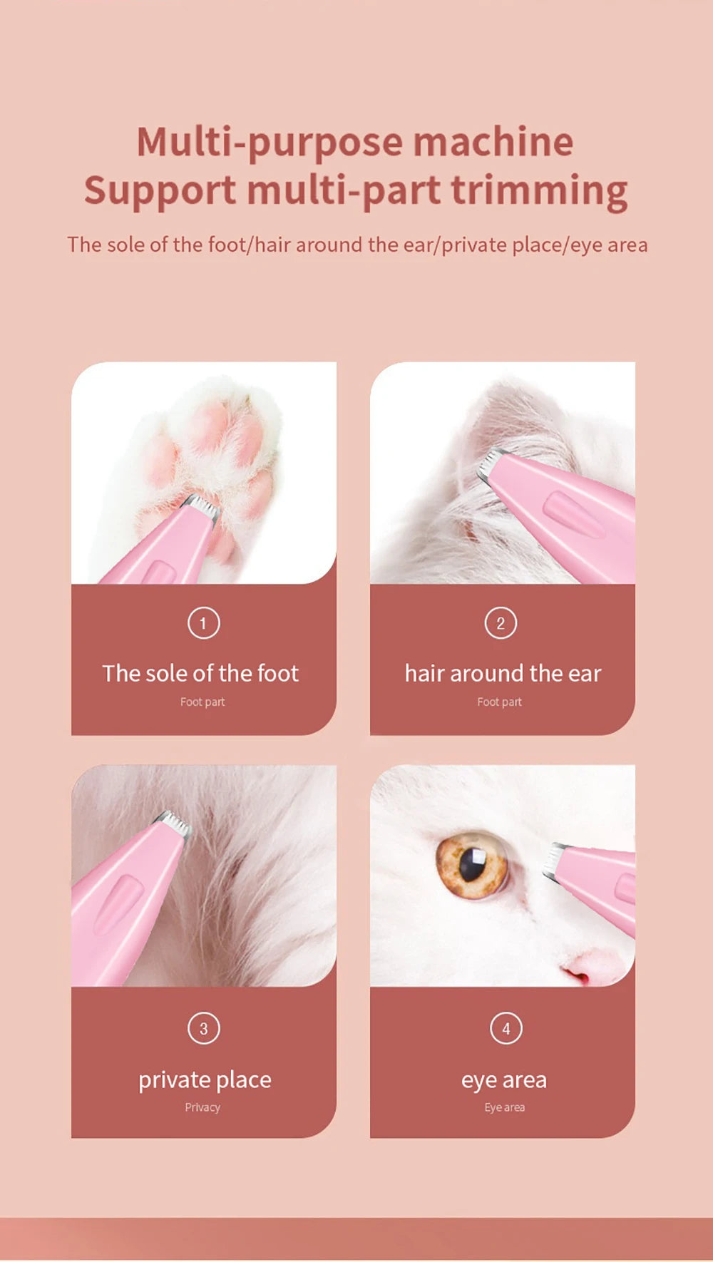 Professional Precision Pet Hair Trimmer for Paws & Ears.