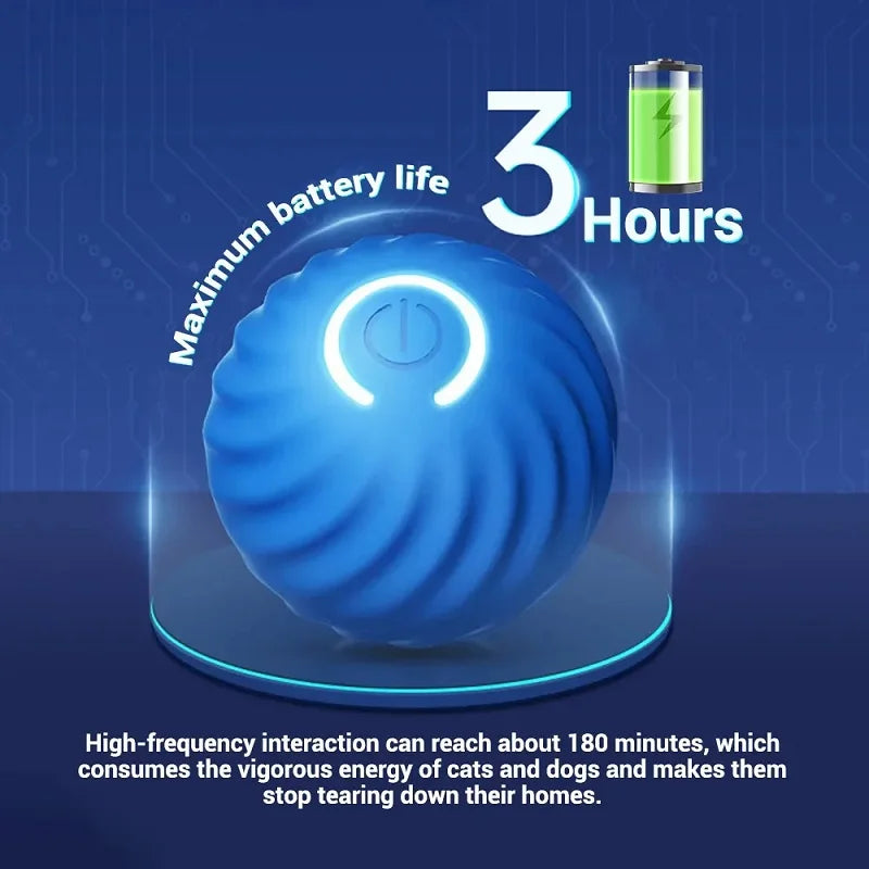 Smart Interactive Rolling Ball for Dogs & Cats | Automatic Moving & Bouncing Toy | USB Rechargeable.