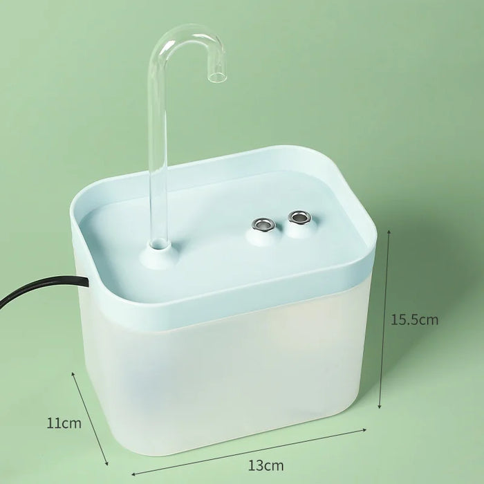 Ultra-Quiet Pet Water Fountain | 1.5L Automatic Filtered Dispenser.