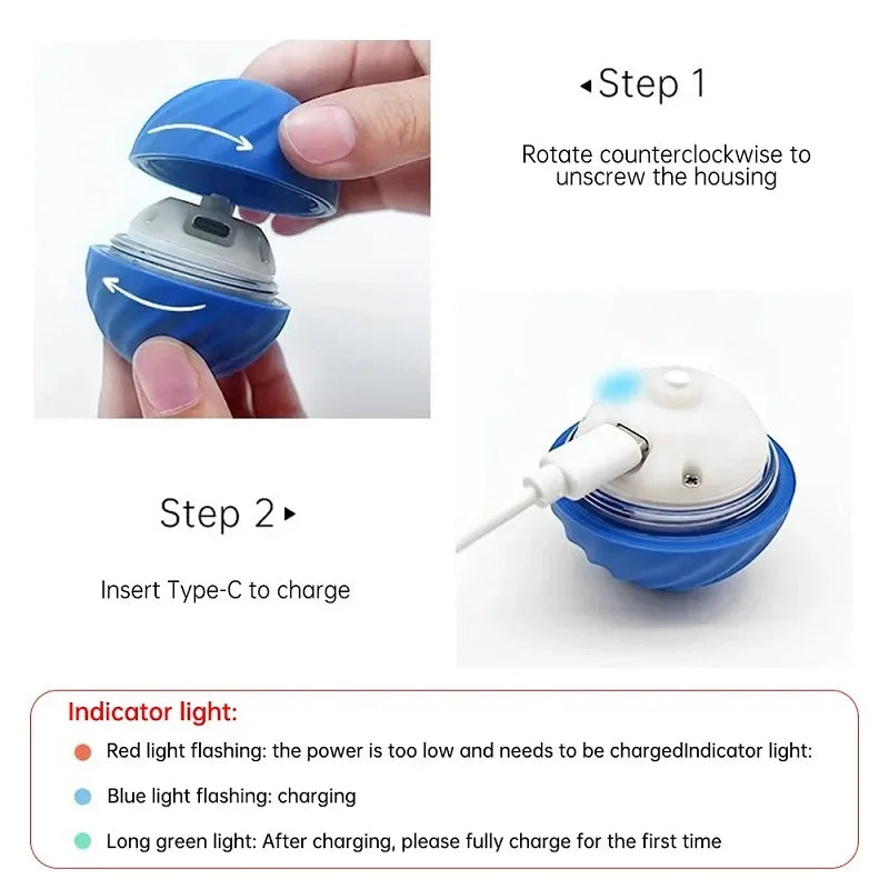 Smart Interactive Rolling Ball for Dogs & Cats | Automatic Moving & Bouncing Toy | USB Rechargeable.
