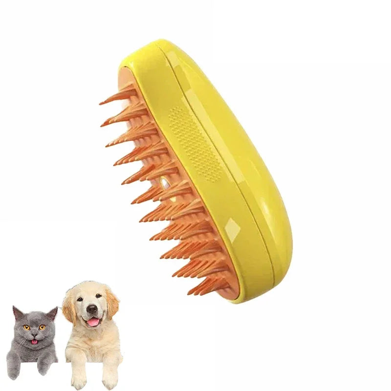 3-in-1 Electric Steamy Pet Brush | Professional Grooming & Massage Tool for Cats and Dogs