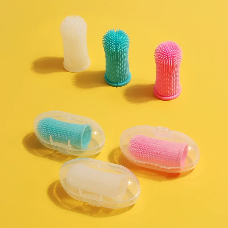 Super Soft Silicone Finger Toothbrush for Dogs & Cats.