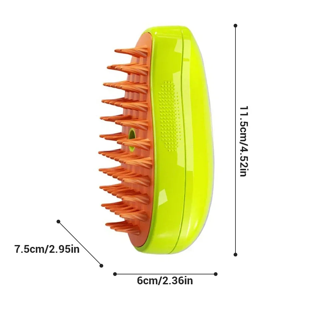 3-in-1 Electric Steamy Pet Brush | Professional Grooming & Massage Tool for Cats and Dogs