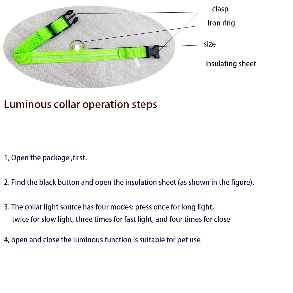 Premium LED Glow-in-the-Dark Safety Dog Leash.