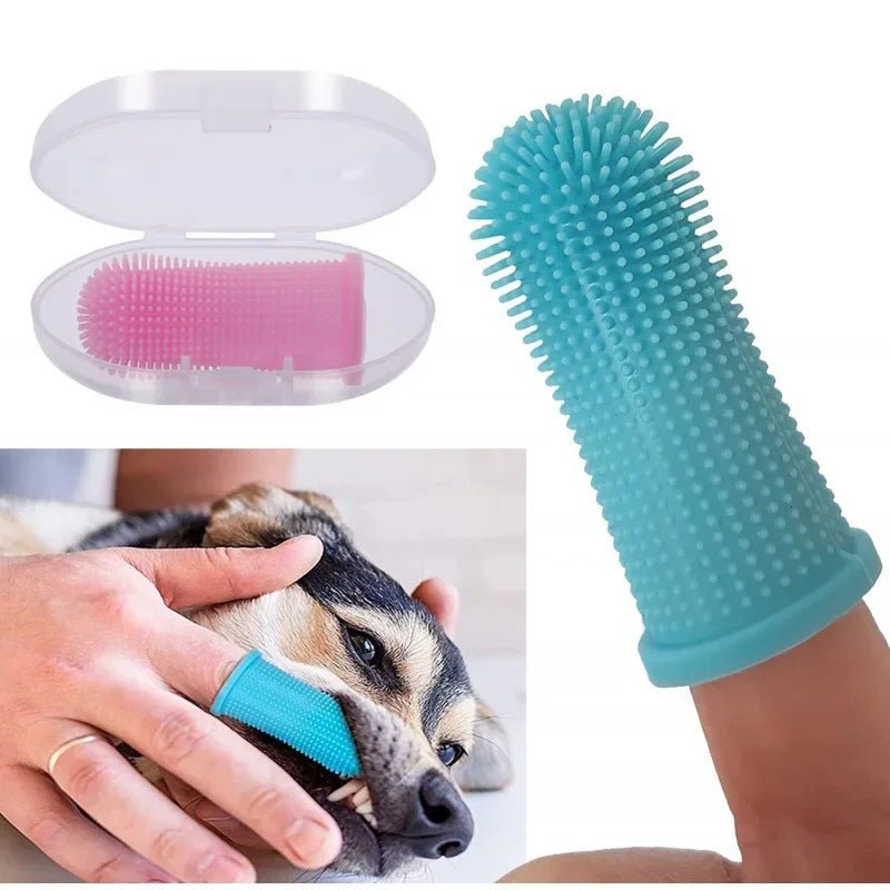 Super Soft Silicone Finger Toothbrush for Dogs & Cats.