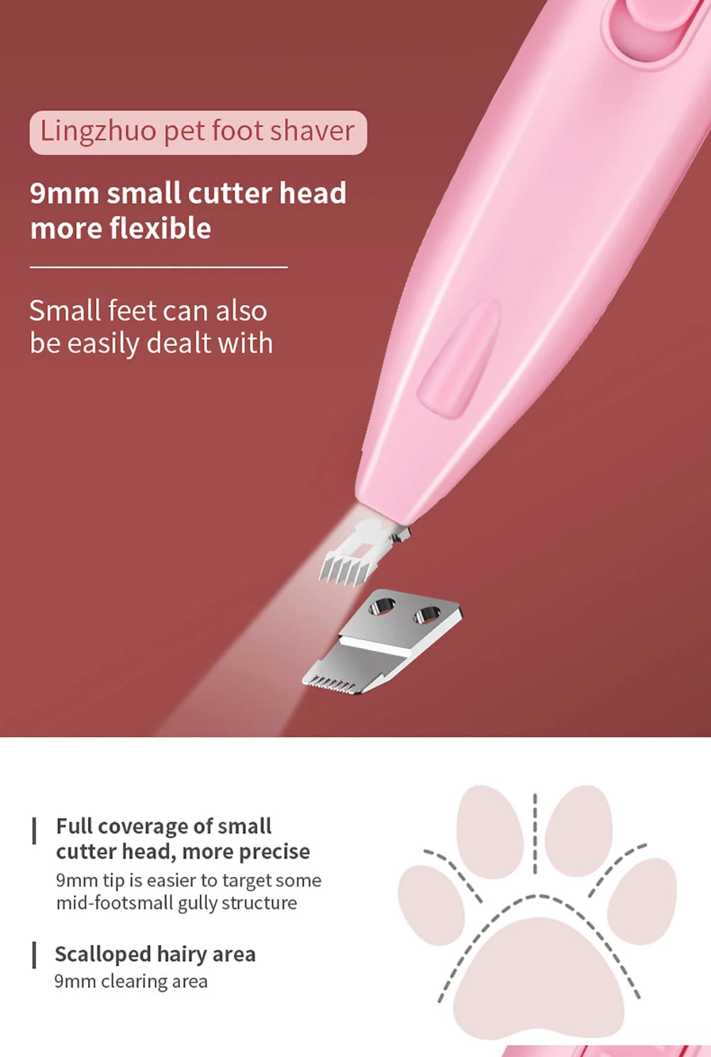 Professional Precision Pet Hair Trimmer for Paws & Ears.