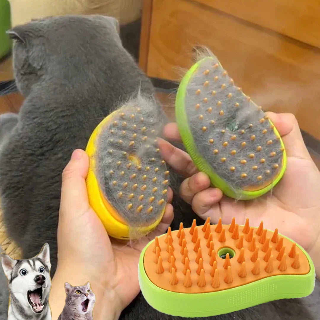 3-in-1 Electric Steamy Pet Brush | Professional Grooming & Massage Tool for Cats and Dogs