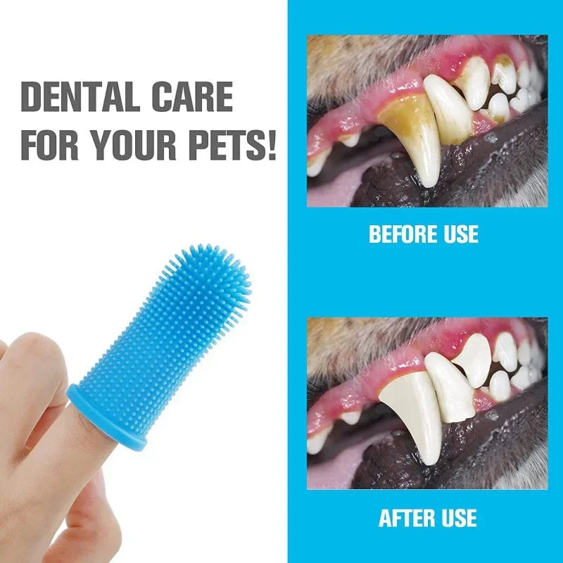 Super Soft Silicone Finger Toothbrush for Dogs & Cats.